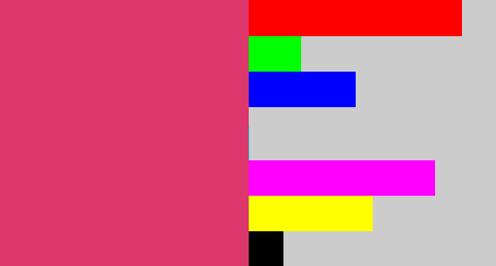 Hex color #dc366d - dark pink