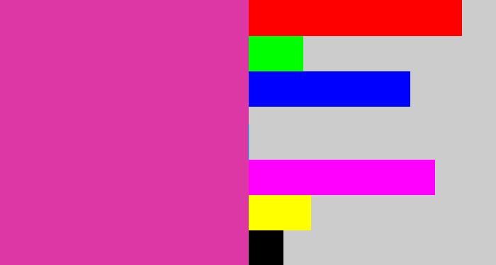 Hex color #dc37a5 - purpley pink
