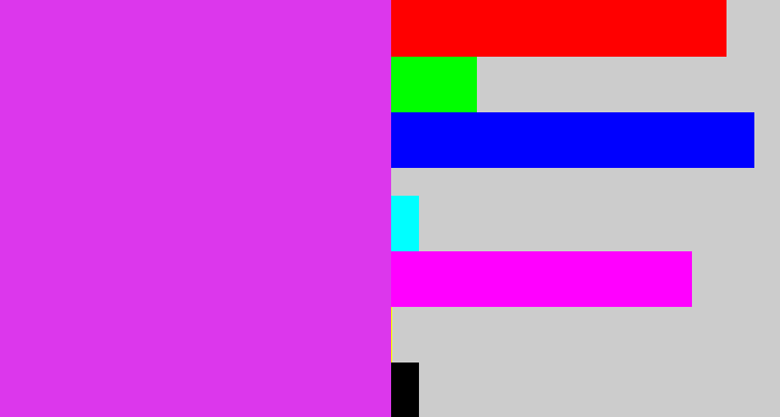 Hex color #dc37ec - purple pink