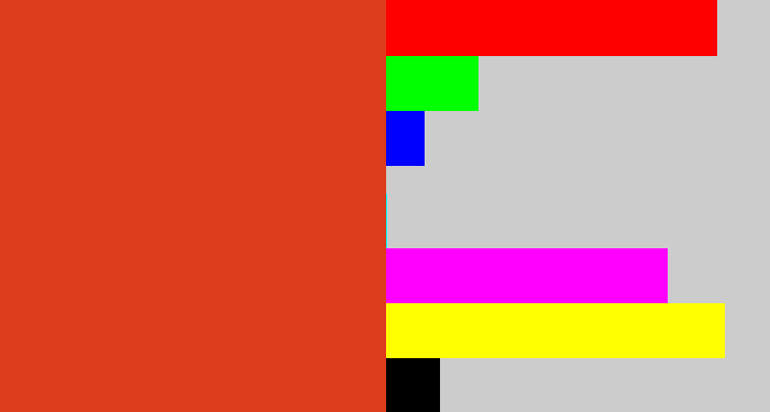 Hex color #dc3c1a - tomato