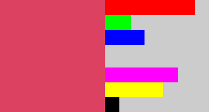 Hex color #dc4161 - dark pink
