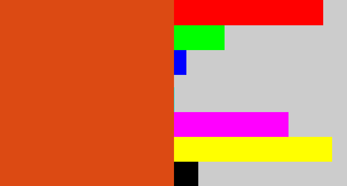 Hex color #dc4a13 - deep orange