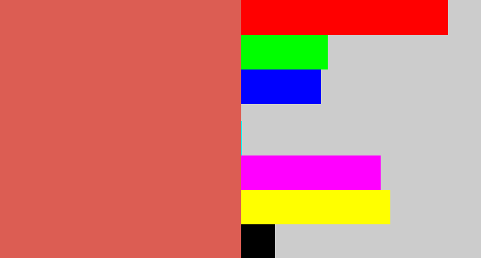 Hex color #dc5d53 - pastel red