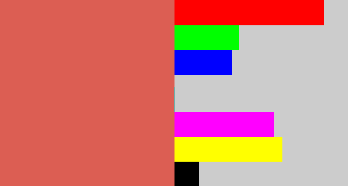 Hex color #dc5e53 - pastel red