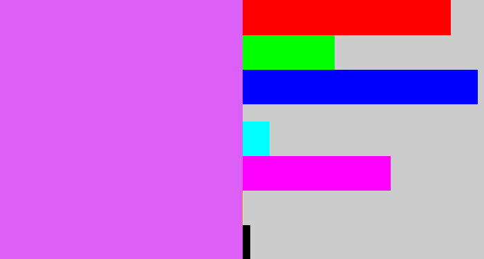 Hex color #dc60f7 - heliotrope