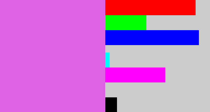 Hex color #dc63e4 - pink purple