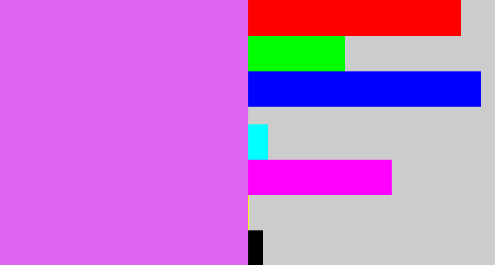 Hex color #dc64f0 - heliotrope