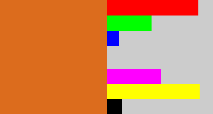 Hex color #dc6c1d - brownish orange