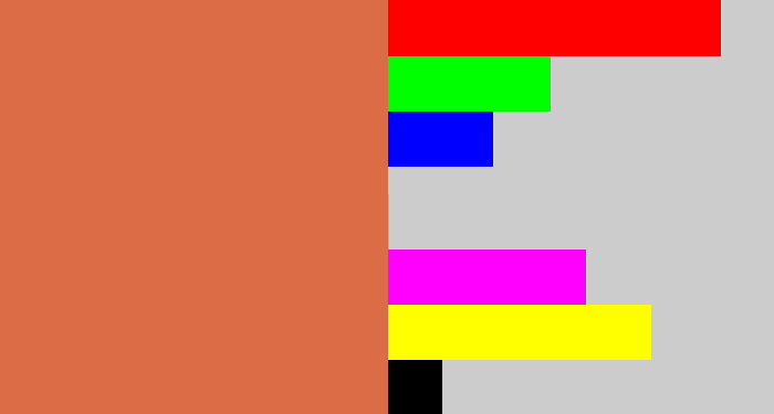 Hex color #dc6c46 - terracota