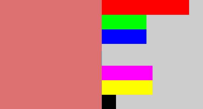 Hex color #dc6f6f - pinkish