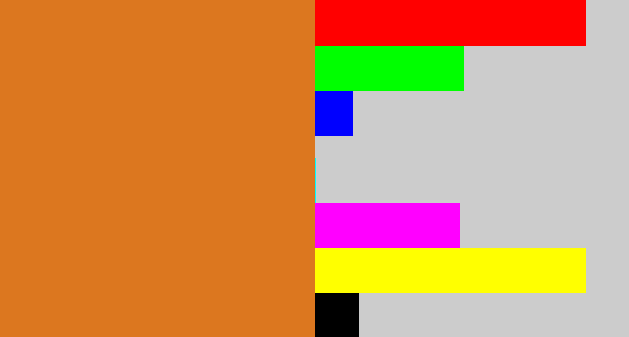 Hex color #dc771f - brownish orange