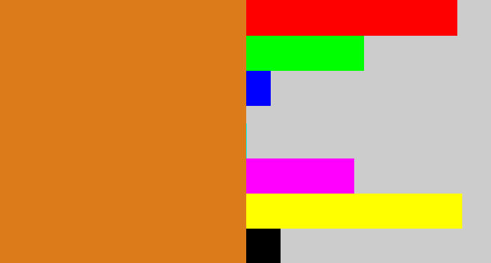 Hex color #dc7b1a - brownish orange