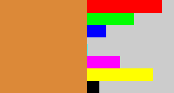 Hex color #dc8938 - dull orange