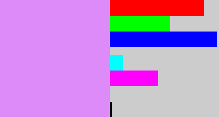 Hex color #dc8bf9 - baby purple
