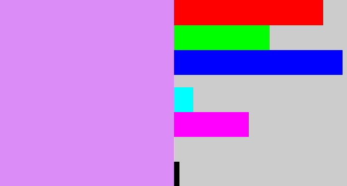 Hex color #dc8cf7 - baby purple