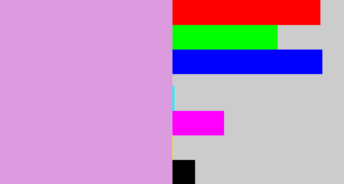 Hex color #dc9bdf - lavender pink