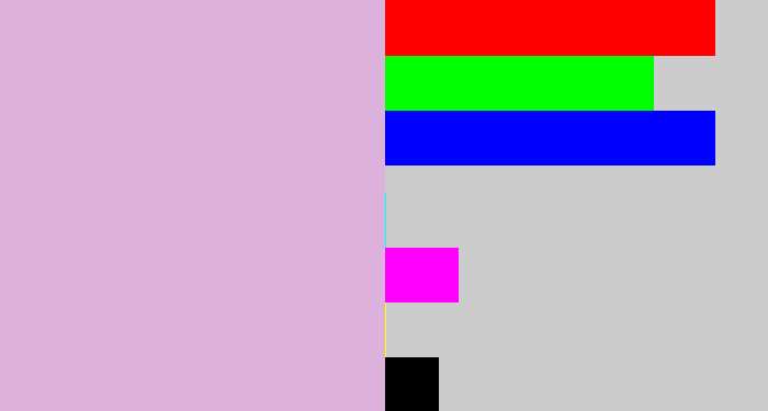 Hex color #dcb2dc - light violet