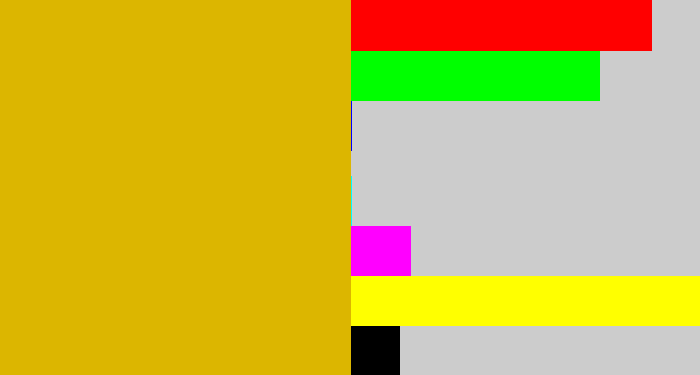 Hex color #dcb600 - dark yellow