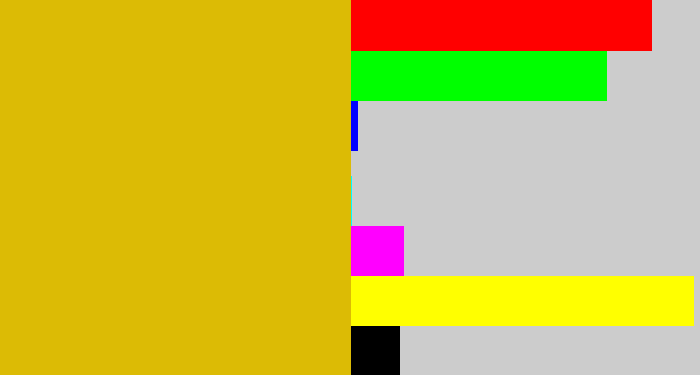 Hex color #dcbb05 - dark yellow