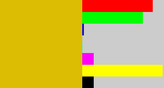 Hex color #dcbd04 - dark yellow