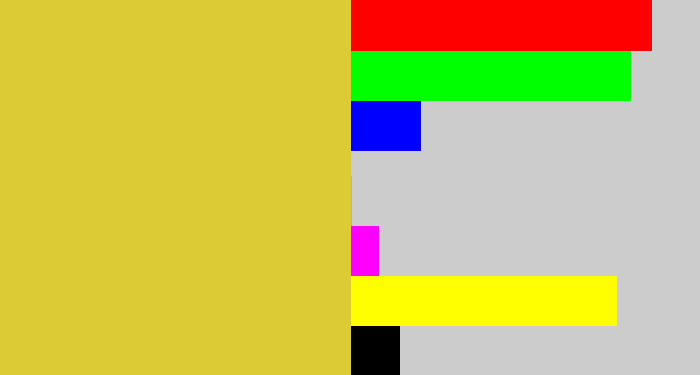 Hex color #dccb34 - sickly yellow