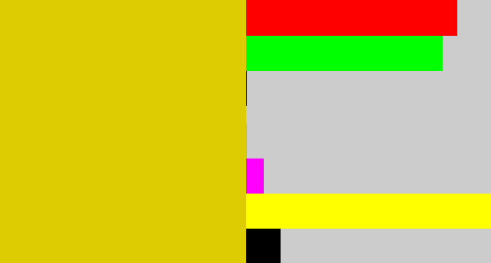 Hex color #dccc01 - ugly yellow