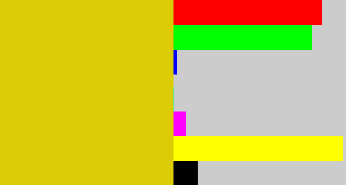 Hex color #dccc05 - ugly yellow