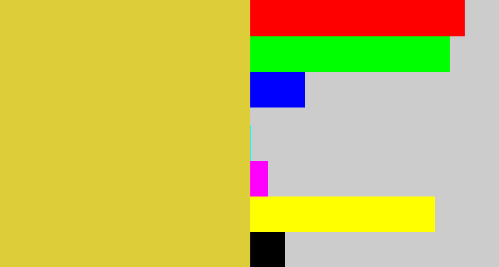 Hex color #dccd39 - sickly yellow