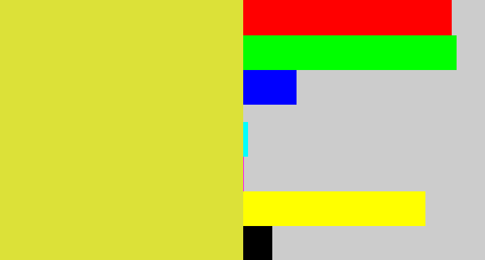 Hex color #dce138 - sickly yellow