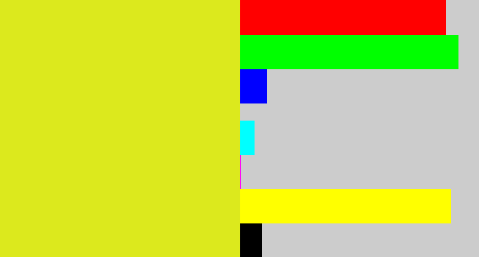Hex color #dce91d - sickly yellow