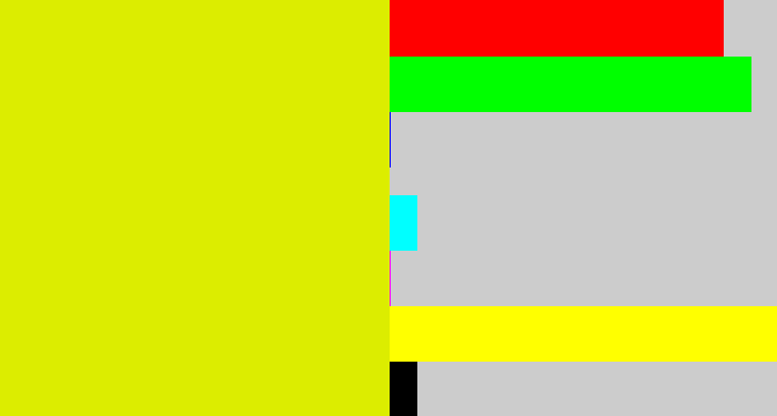 Hex color #dced00 - greenish yellow