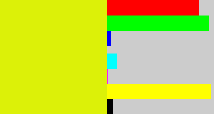 Hex color #dcf108 - neon yellow