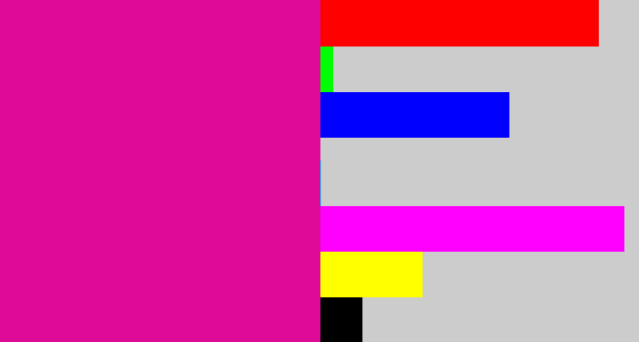 Hex color #dd0b97 - neon pink