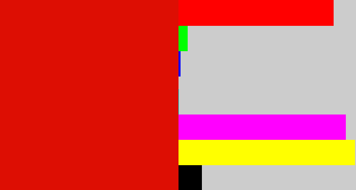 Hex color #dd0e03 - red