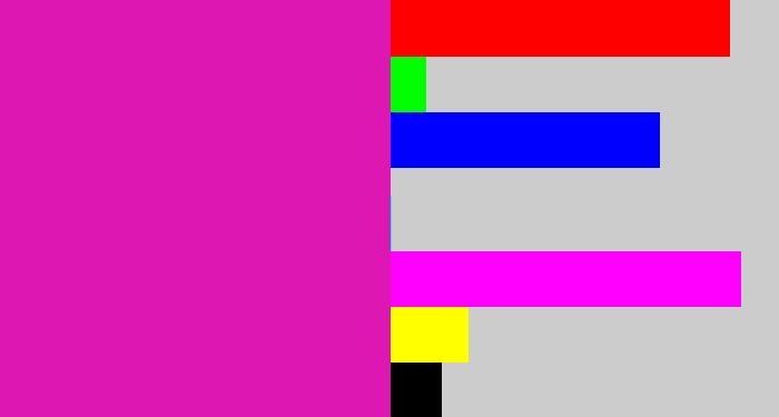 Hex color #dd17b1 - hot magenta