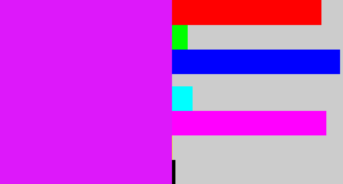 Hex color #dd18fa - pink/purple