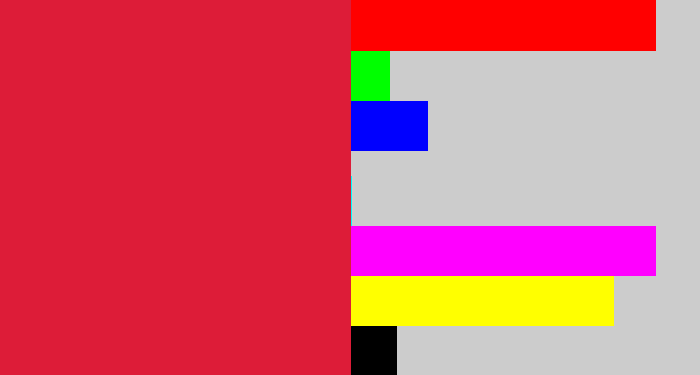 Hex color #dd1c38 - lipstick