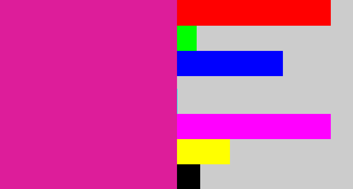Hex color #dd1d9a - neon pink