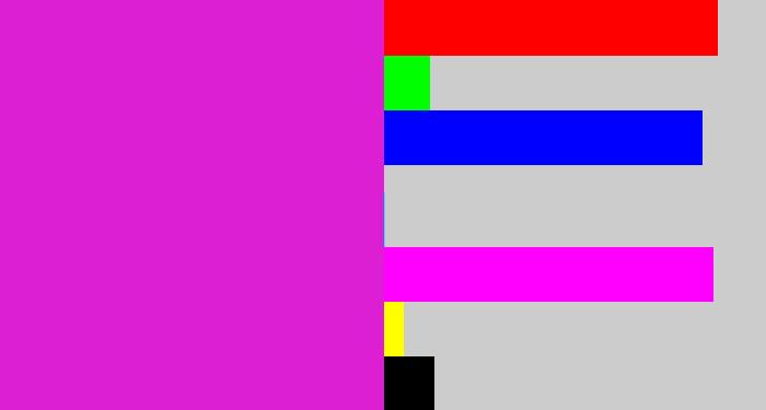 Hex color #dd1fd3 - purple/pink