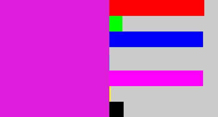 Hex color #dd1fdb - purple/pink