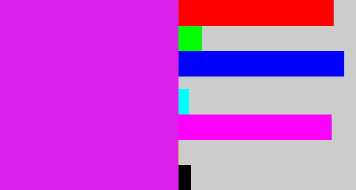 Hex color #dd21ec - purple/pink