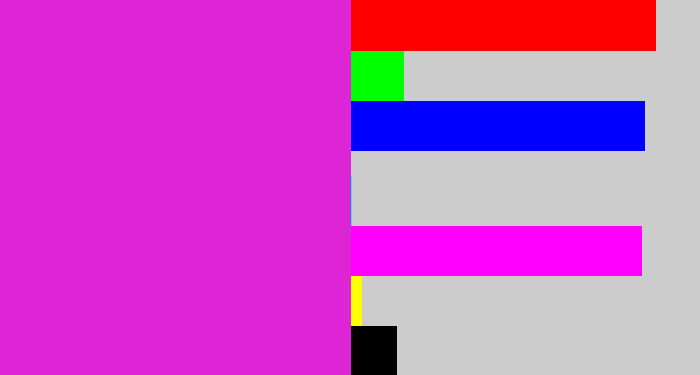 Hex color #dd25d6 - purple/pink