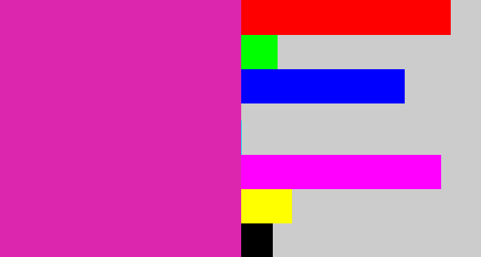 Hex color #dd26ae - purpley pink