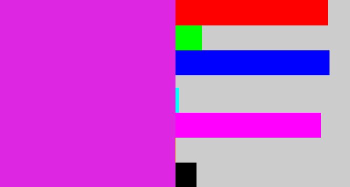 Hex color #dd26e1 - purple/pink