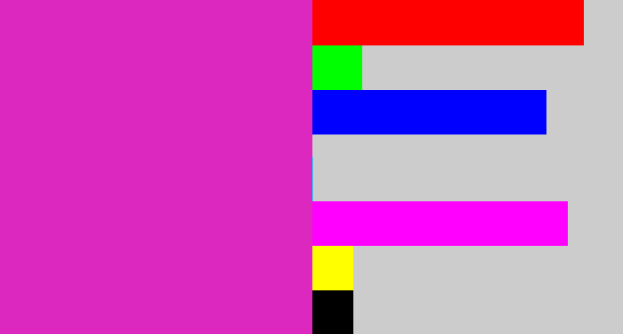 Hex color #dd28c0 - purpley pink