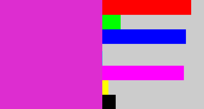 Hex color #dd2dd0 - purple/pink