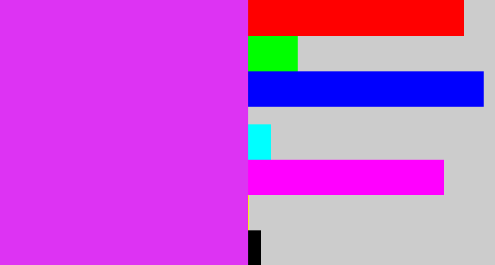 Hex color #dd33f3 - purple/pink