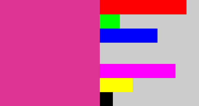 Hex color #dd3495 - darkish pink