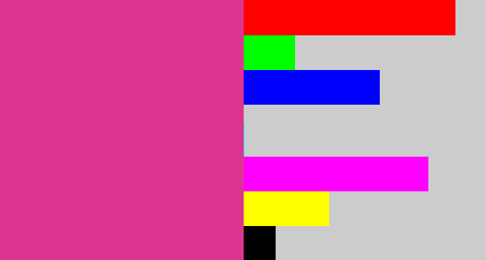Hex color #dd358f - darkish pink
