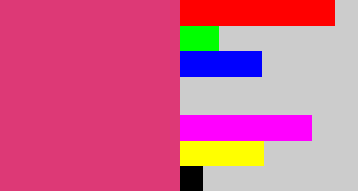 Hex color #dd3976 - darkish pink